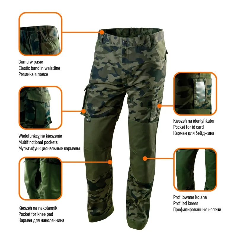 Spodnie do pasa NEO TOOLS CAMO 81-221