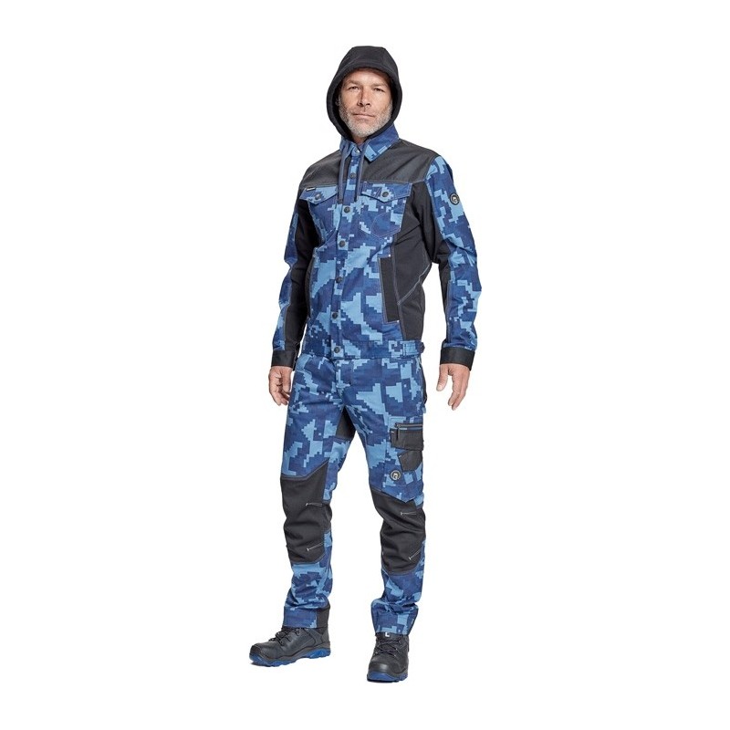 Spodnie robocze do pasa Cerva NEURUM CAMOUFLAGE moro niebieskie