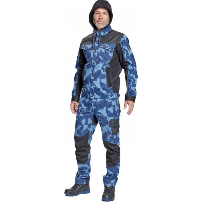 Spodnie robocze do pasa Cerva NEURUM CAMOUFLAGE moro niebieskie