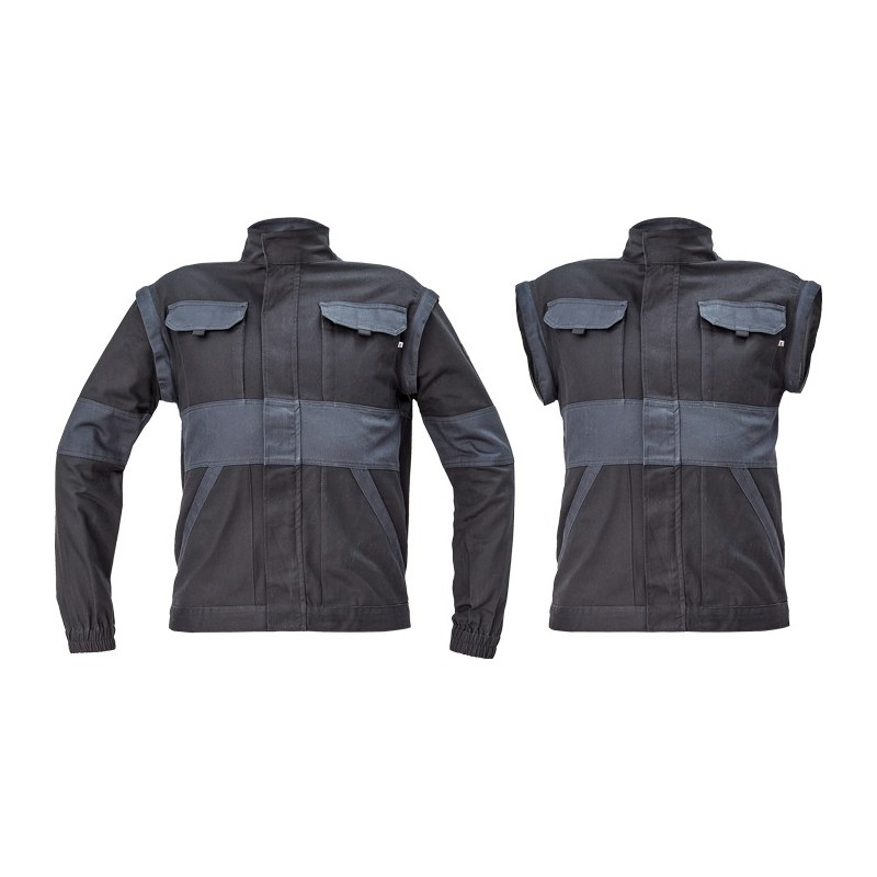 Męska kurtka robocza z odpinanymi rękawami Cerva MAX NEO czarna