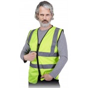Żółta kamizelka ostrzegawcza z odblaskami KOS-MESHZIP