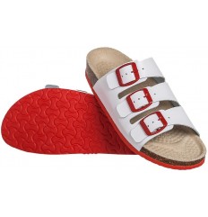 Buty profilaktyczne na korku MEDIBUT 06/3 biało-czerwony