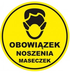 Naklejka OBOWIĄZEK NOSZENIA MASECZEK - 30cm