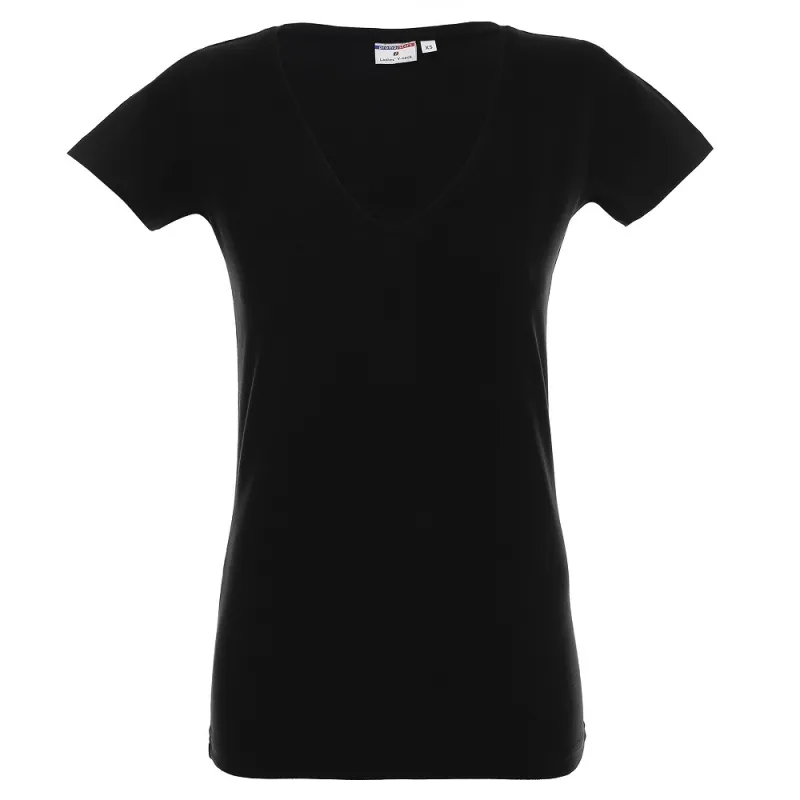 LADIES V-NECK - T-Shirt damski Promostars - czarny