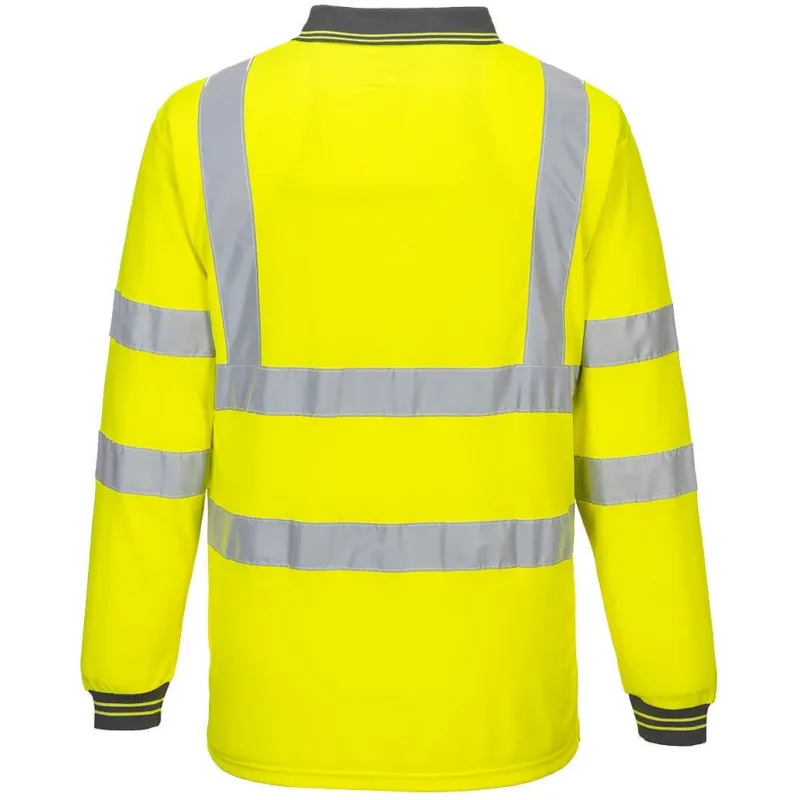 S277 - Polo ostrzegawcze długi rękaw Portwest - żółty