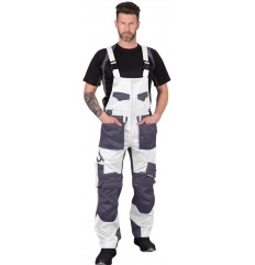 Białe monterskie ogrodniczki robocze HARVER-B WS