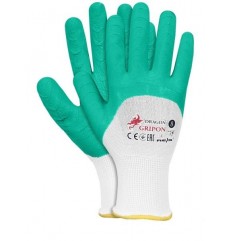 GRIPON - Rękawice ochronne powlekane lateksem - zielone