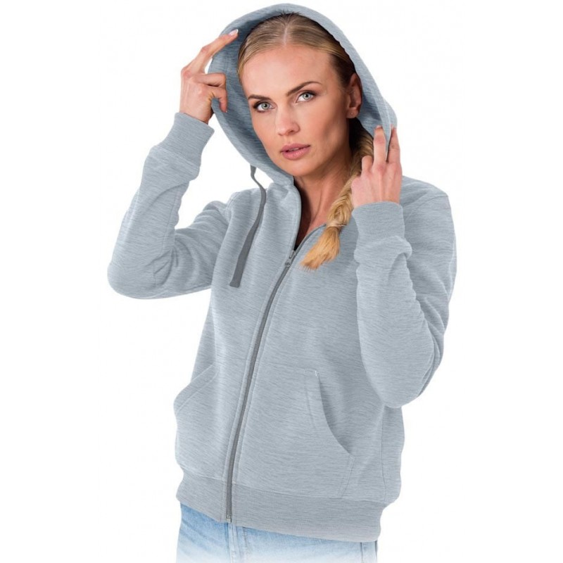 Jasnoszara damska bluza polarowa z kapturem MALVA Reis