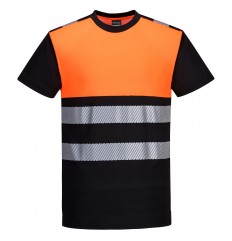 PW311 - Koszulka t-shirt ostrzegawczy PW3 Portwest - czarny/pomarańcz