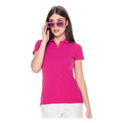 LADIES COTTON - Damska koszulka polo Promostars - różowy fuksja