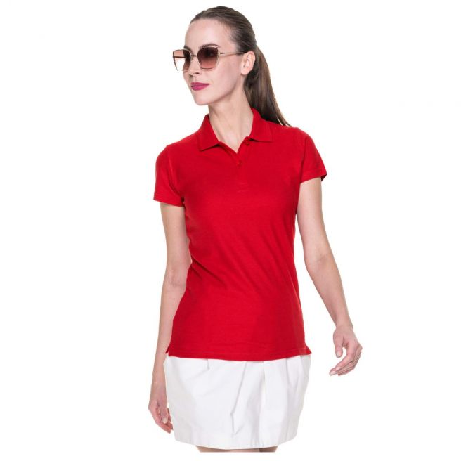 LADIES COTTON - Damska koszulka polo Promostars - czerwona