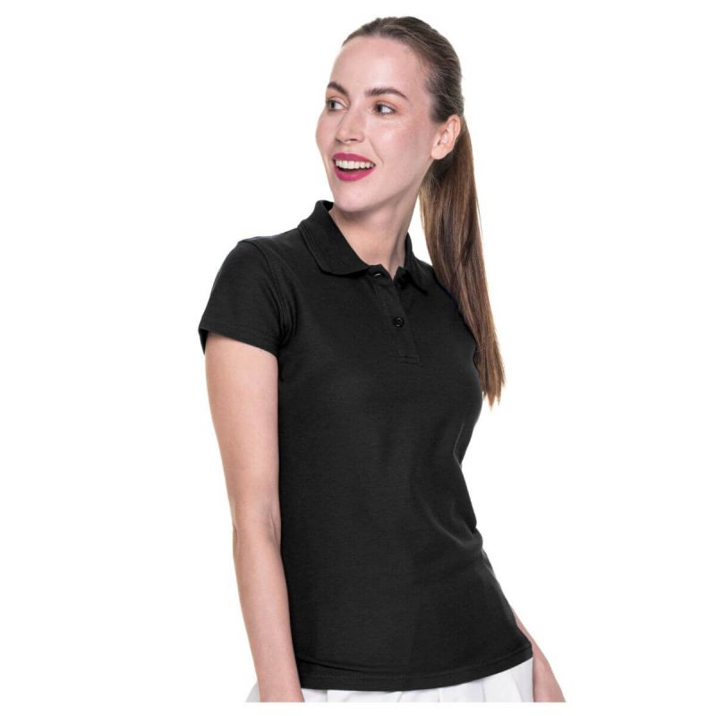 LADIES COTTON - Damska koszulka polo Promostars - czarna