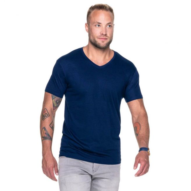 V-NECK - T-Shirt męski Promostars 22155 - granatowy