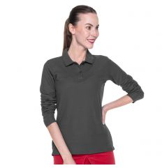 LADIES LONG COTTON - Damska koszulka polo Promostars - szara