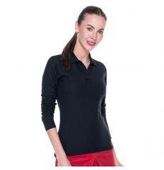 LADIES LONG COTTON - Damska koszulka polo Promostars - czarna