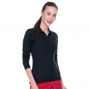 LADIES LONG COTTON - Damska koszulka polo Promostars - czarna