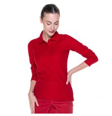 LADIES LONG COTTON - Damska koszulka polo Promostars - czerwona