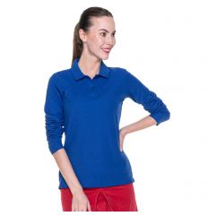 LADIES LONG COTTON - Damska koszulka polo Promostars - niebieska