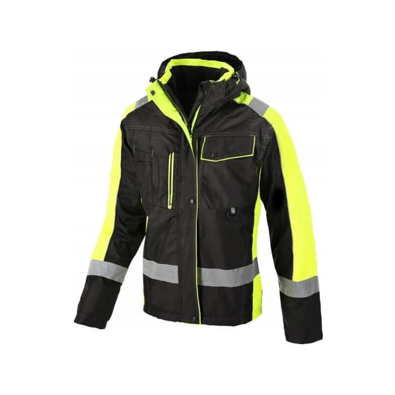 Kurtka ocieplana ostrzegawcza CLASSWORK Art.Mas - czarno-żółty