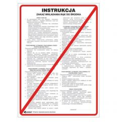 Znak bezpieczeństwa ZAKAZ WKŁADANIA RĄK DO ŚRODKA ZZ-P015-1