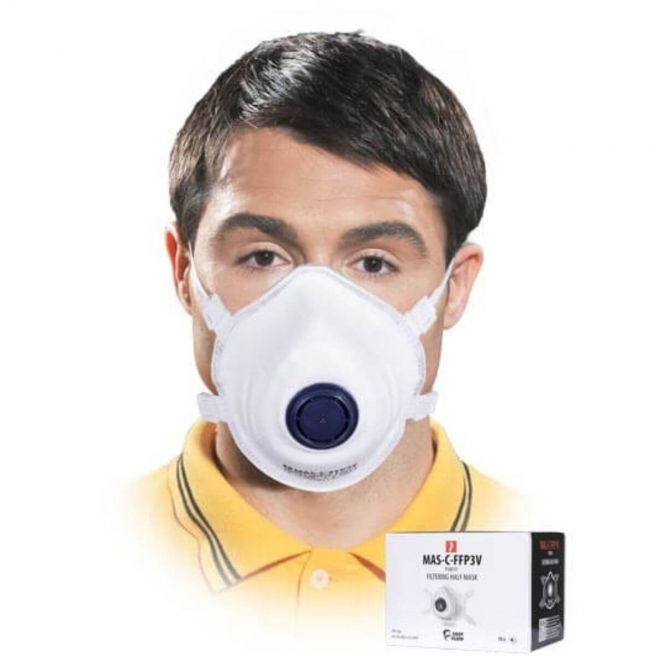 Półmaska filtrująca przeciwpyłowa z zaworkiem MAS-C-FFP3V W