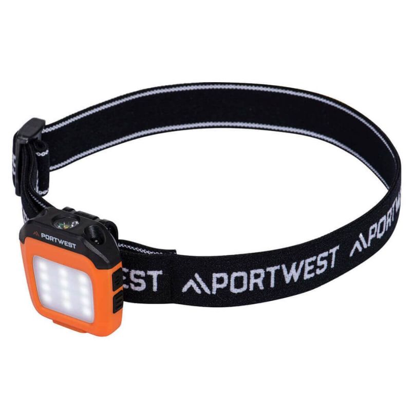 PA74 - Wielofunkcyjna latarka czołowa LED USB Portwest