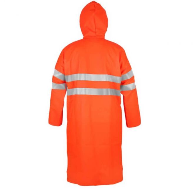Płaszcz przeciwdeszczowy ostrzegawczy PROS 1102 pomarańczowy tył
