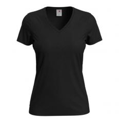 SST2700 - T-shirt damski V-Neck Stedman - czarny