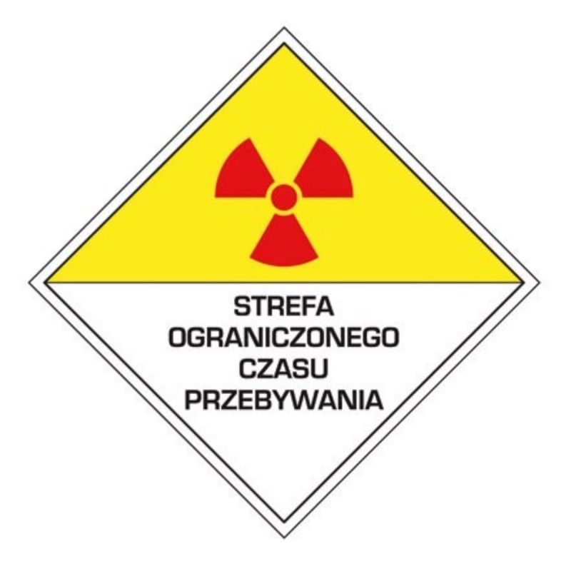 Znak bezpieczeństwa STREFA OGRANICZONEGO CZASU PRZEBYWANIA ZZ-10PO