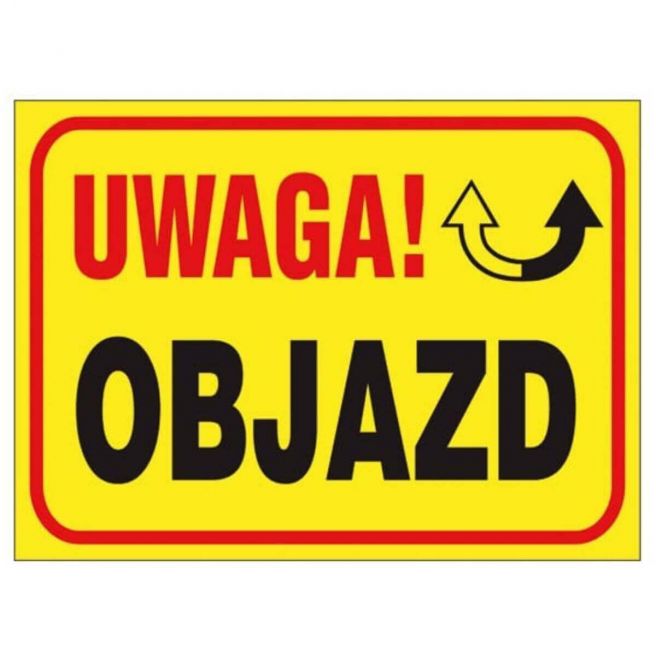 Znak bezpieczeństwa UWAGA! OBJAZD ZZ-B11