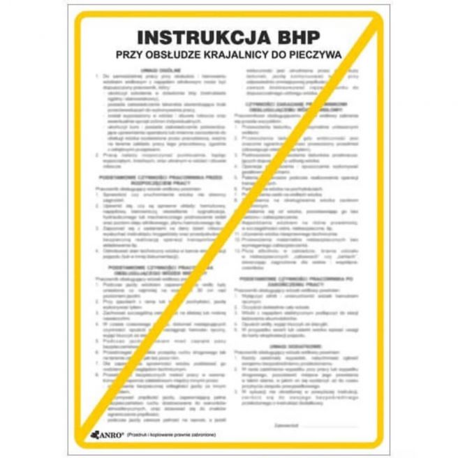 Instrukcja BHP i PPOŻ BHP przy obsłudze krajalnicy do pieczywa