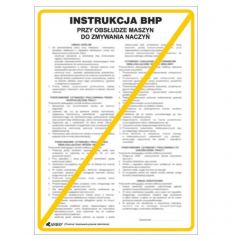 Instrukcja BHP i PPOŻ BHP przy obsłudze maszyn do zmywania naczyń