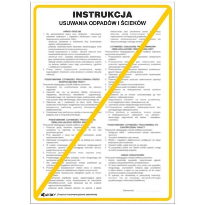 Instrukcja BHP i PPOŻ Instrukcja usuwania odpadów i ścieków