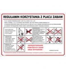 Instrukcja BHP i PPOŻ "Regulamin korzystania z placu zabaw"