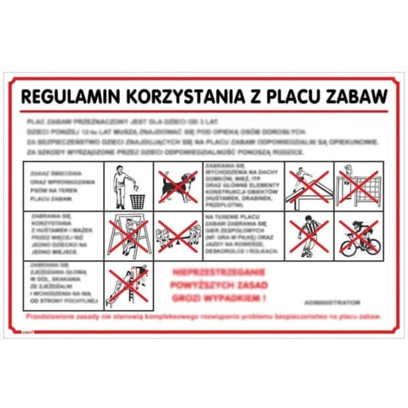 Instrukcja BHP i PPOŻ "Regulamin korzystania z placu zabaw"