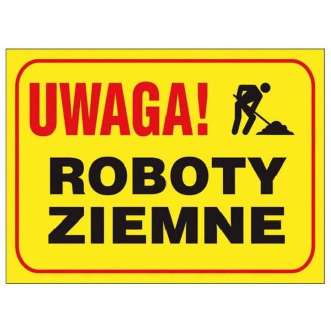 Tablica budowlana UWAGA! ROBOTY ZIEMNE ZZ-B20