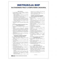Znak INSTRUKCJA BHP I PPOŻ BHP PRZY OBSŁUDZE KOMPUTERA I DRUKARKI