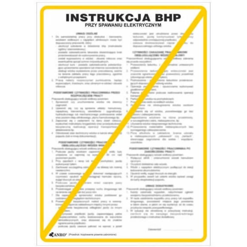 Instrukcja BHP i PPOŻ BHP przy spawaniu elektrycznym