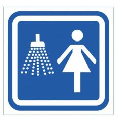 Znak oznaczenie bhp WC/PRYSZNIC/NATRYSK WODNY niebieski tabliczka pcv