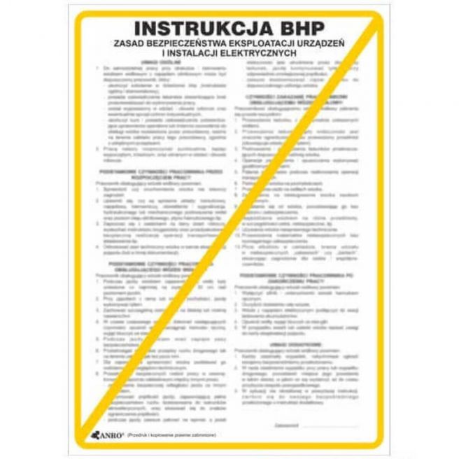 Instrukcja BHP i PPOŻ BHP zasad bezpieczeństwa eksploatacji urządzeń i instalacji elektrycznych