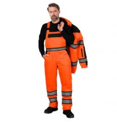 Spodnie ocieplane ogrodniczki ostrzegawcze MILLING-B PB Reis pomarańczowo-czarny