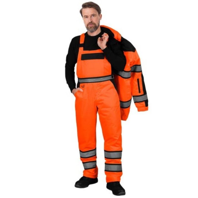 Spodnie ocieplane ogrodniczki ostrzegawcze MILLING-B PB Reis pomarańczowo-czarny