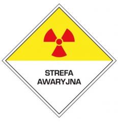 Oznakowanie promieniowania STREFA AWARYJNA