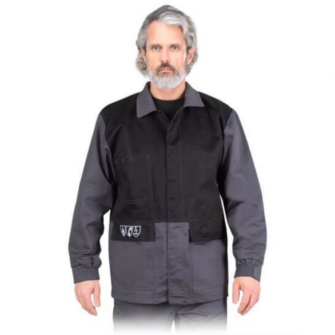 Bluza spawalnicza antyelektrostatyczna, trudnopalna SAFE-J SB Reis szaro-czarna