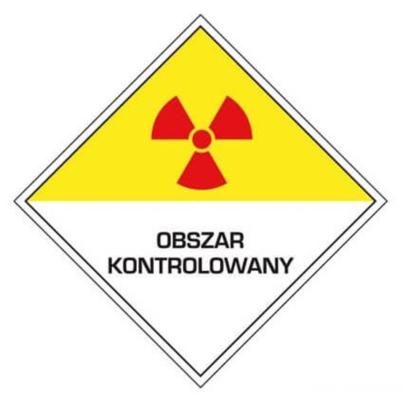 Znak bhp oznakowanie promieniowania OBSZAR KONTROLOWANY