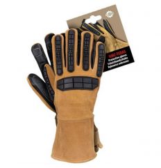 Rekawice ochronne skórzane mechaniczne długie RMC-TEXAS Reis