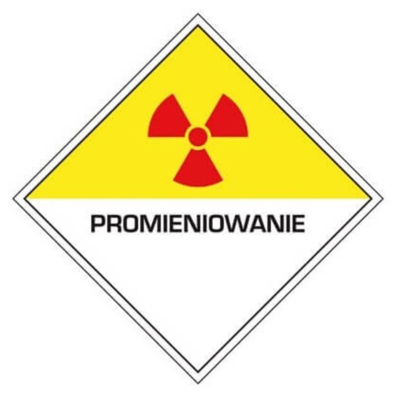 Znak bhp oznakowanie promieniowania PROMIENIOWANIE