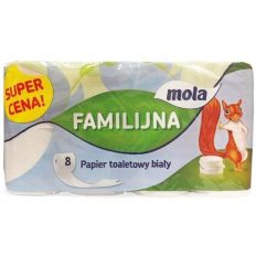 Papier toaletowy biały Familijna Mola - 8 rolek