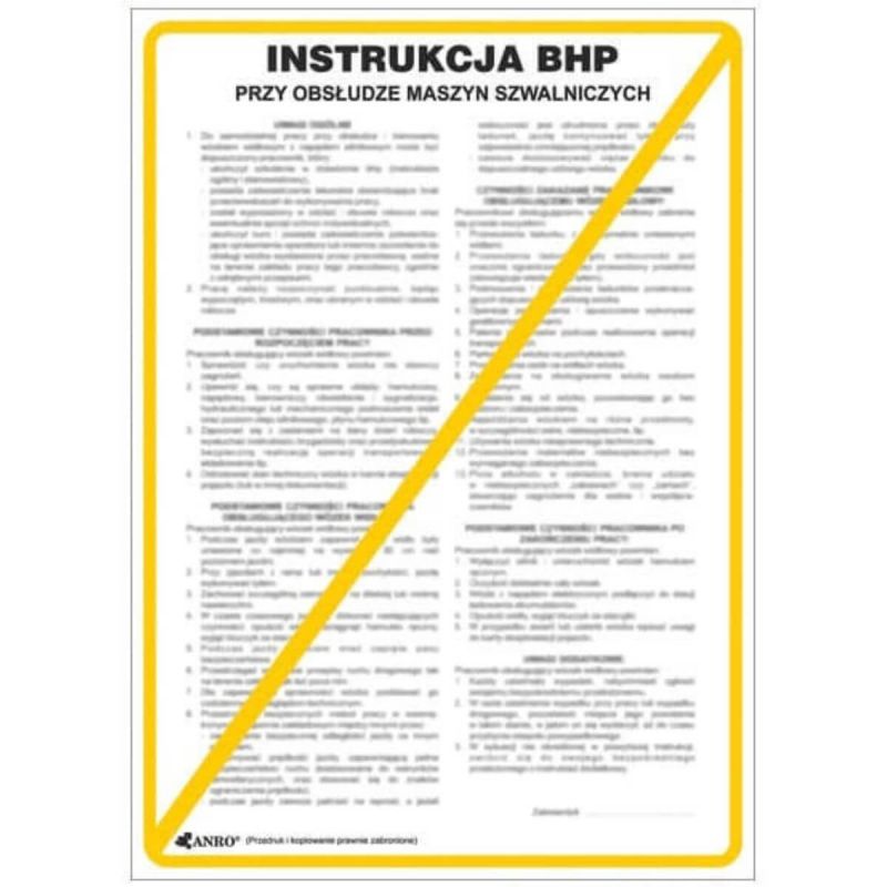 Instrukcja BHP i PPOŻ BHP PRZY OBSŁUDZE MASZYN SZWALNICZYCH