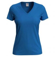T-shirt damski V-neck SST2700 BRR niebieski